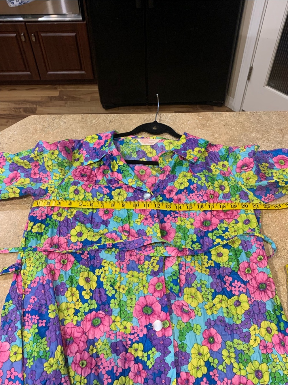 Super Funky Flower Power ✌️ Vintage Sears 60’s 70’s Crepe Floral Dress Medium - Picture 9 of 9